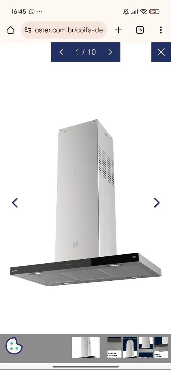 Coifa de Ilha Oster 90cnt Duplo Painel - Foto 5