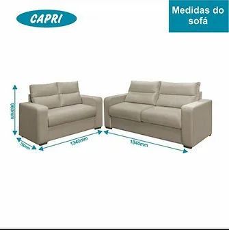 Conjunto de Estofados 3 e 2 Lugares Capri - Estofados Linhares - Foto 3