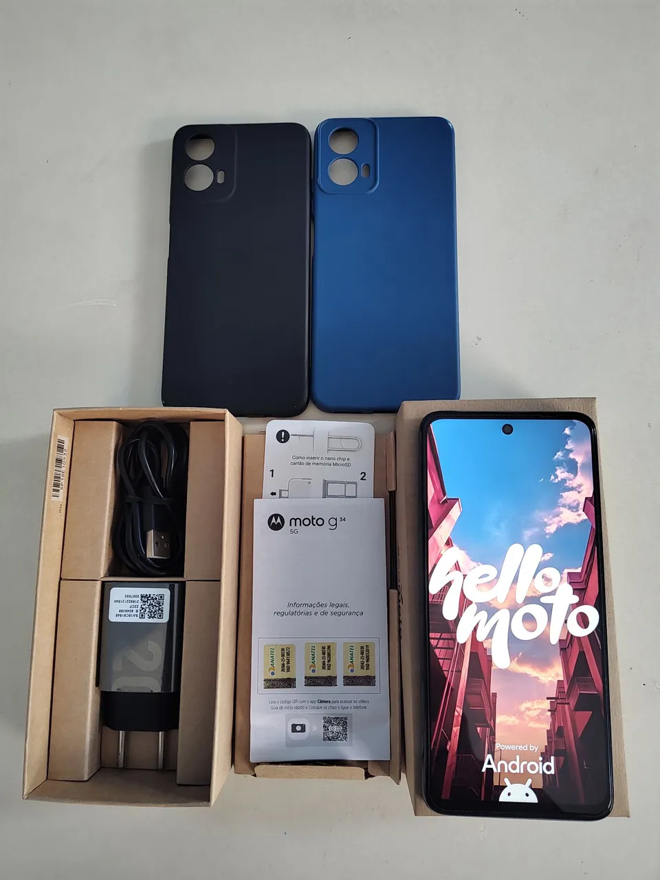 Moto G34 5G , NFC - Android 15 - Nota fiscal e garantia.<br>256GB 16GB. Com N.F. e Garantia.