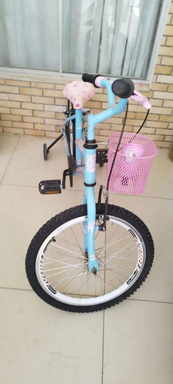 Bicicleta Infantil Azul com Cesta