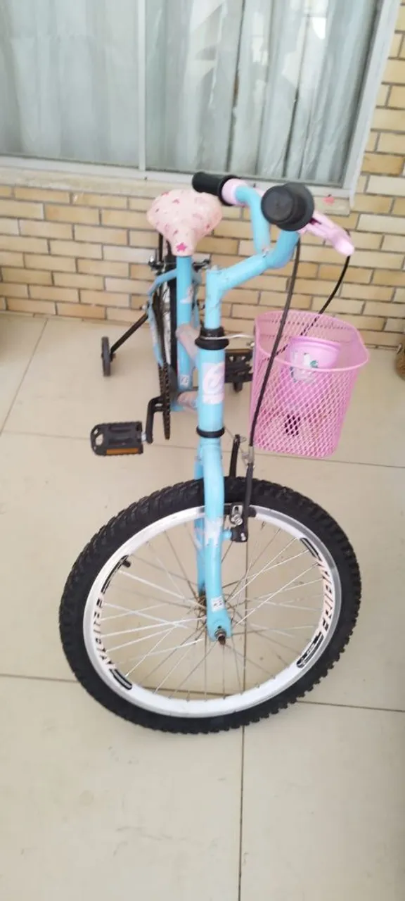 Bicicleta Infantil Azul com Cesta