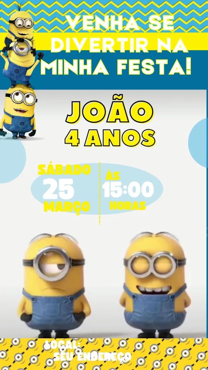 Convite digital MINIONS - Foto 2