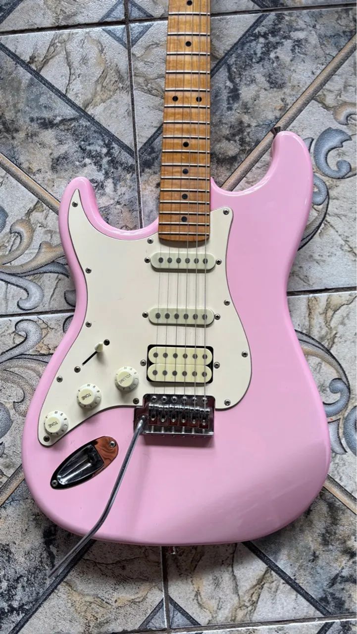 Rarissima Guitarra Canhoto Gianinni SonicX Séries cor Rosa + Uprgrade
