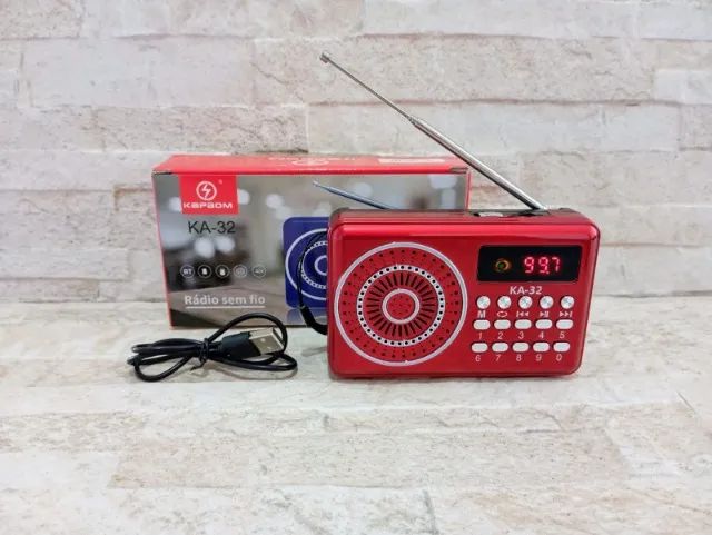  Radio Digital Portátil Usb Bluetooth Recarregável