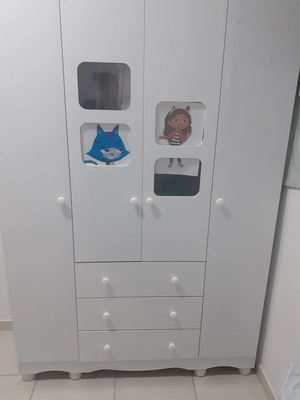Guarda-Roupa Infantil Branco 4 portas