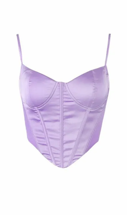 Top Corset Renda Roxo