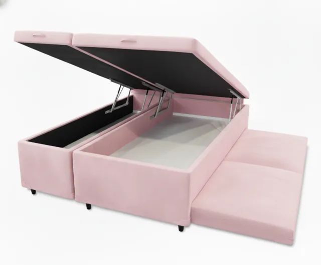 cama box bau com auxiliar casal 138x188cm  - Foto 4
