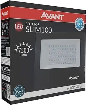 Holofote Refletor LED Slim 100 - 7500 Lumens - Avant 100 watts