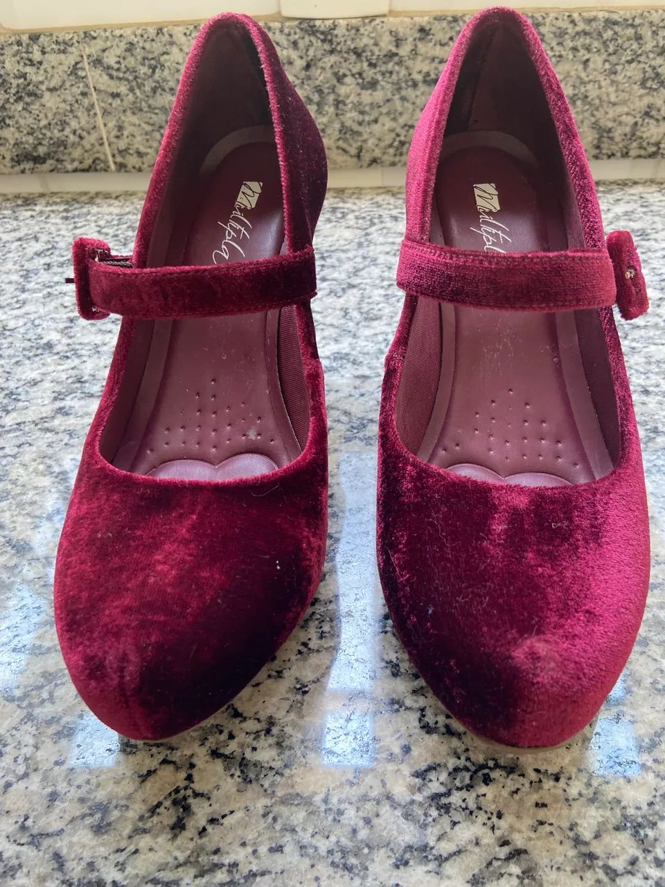 Scarpin de veludo vinho usado número 36 - Foto 2