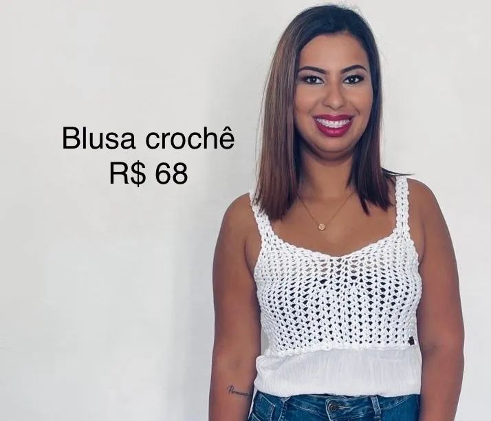 Blusa crochê branca  - Foto 2