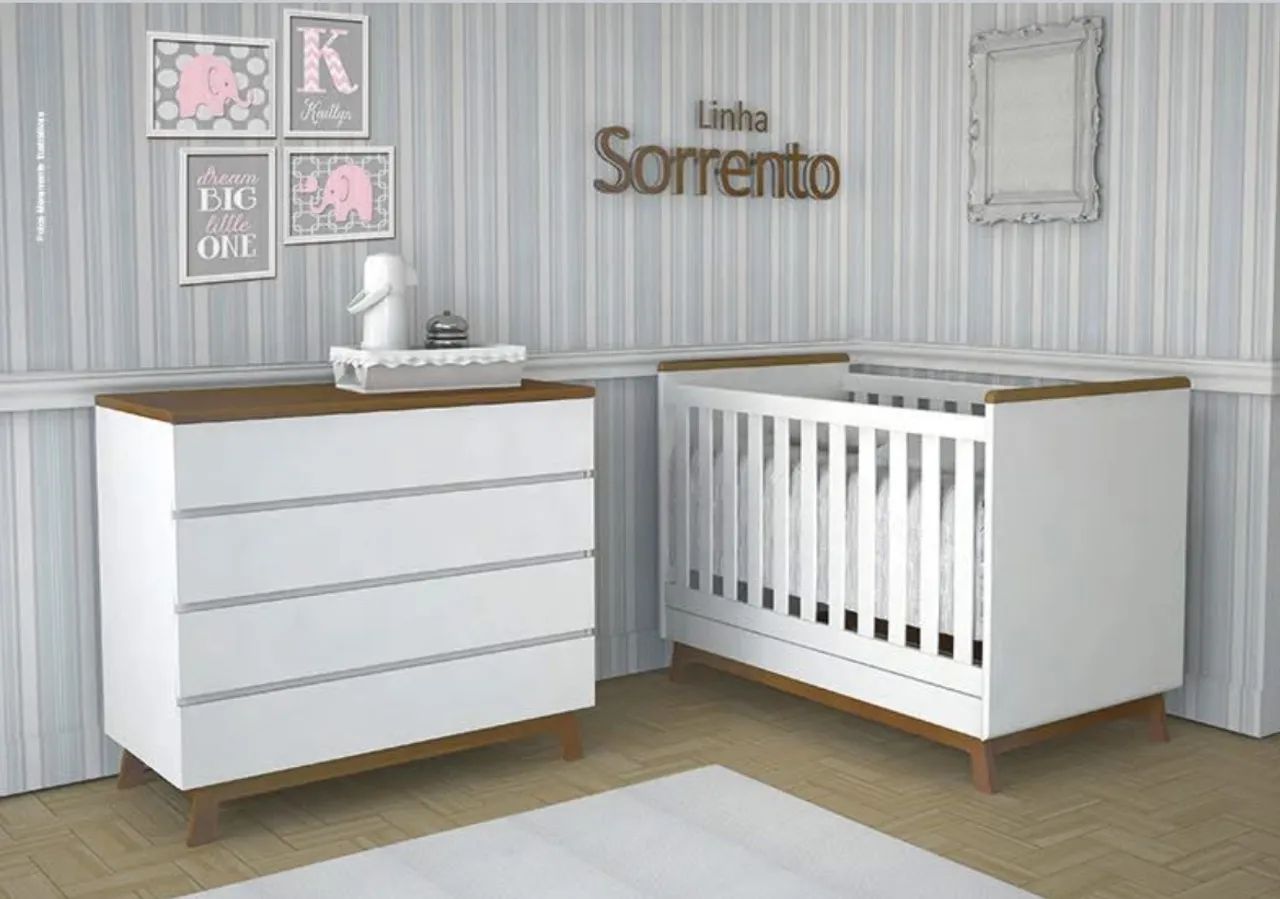 Quarto de bebê completo: berço, cômoda e porta fraldas - Foto 5