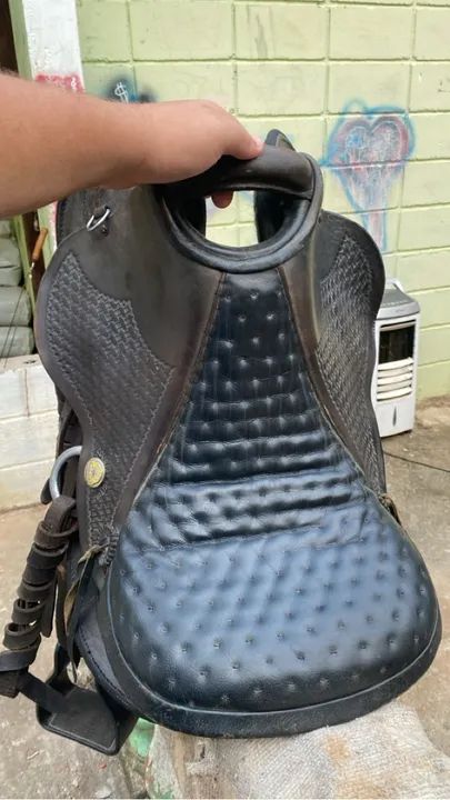Sela de Montaria em Couro - Usada australiana pego arreio de charrete  - Foto 3