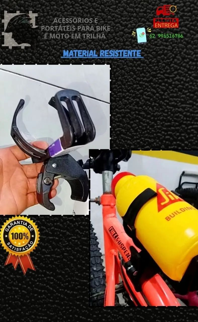 Suporte de Garrafa Bike/Moto Gira 360 ajustável <br> - Foto 5
