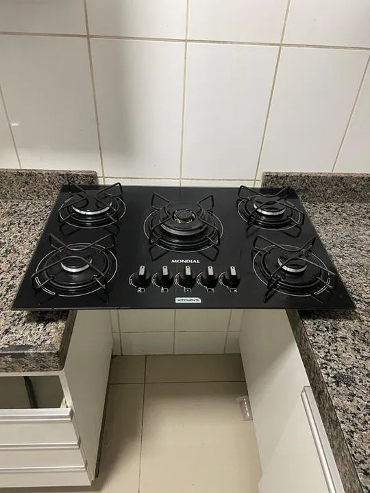 Fogão Cooktop Mondial 5 Bocas Preto - Impecável 
