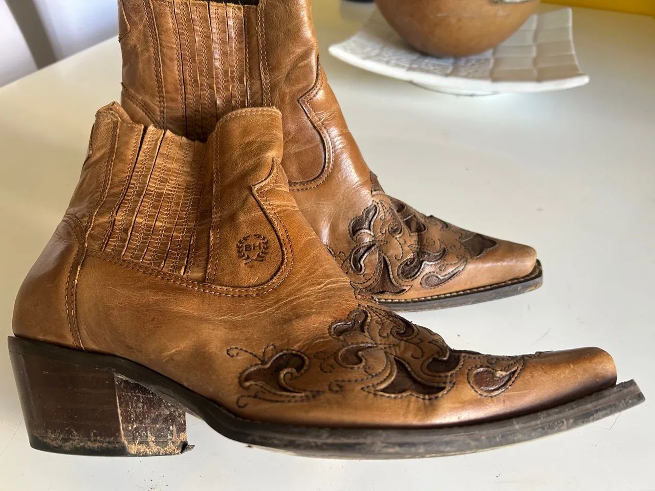 Botas Country Masculina em Couro Legítimo tam 40 - Foto 2