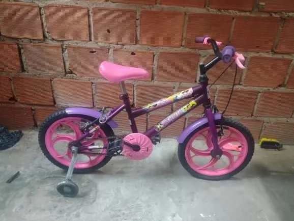 Bicicleta Infantil Rosa e Roxa