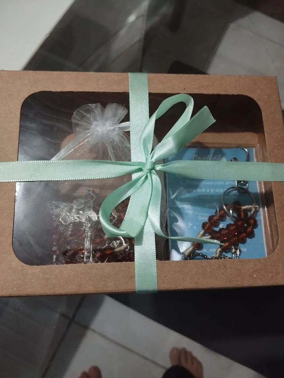 Kit presente religioso com terço e cruz - Foto 2