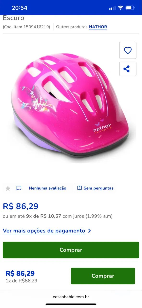 Capacete infantil com regulagem 