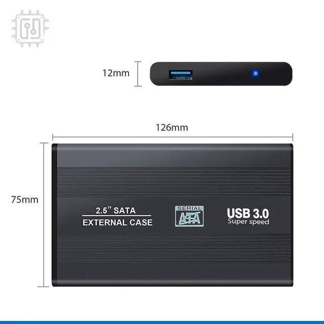 Case Gaveta em Alumínio Hd SSD Externo Usb 3.0 5Gbps Sata 2.5 Pc Notebook Xbox Ps4 - Foto 2