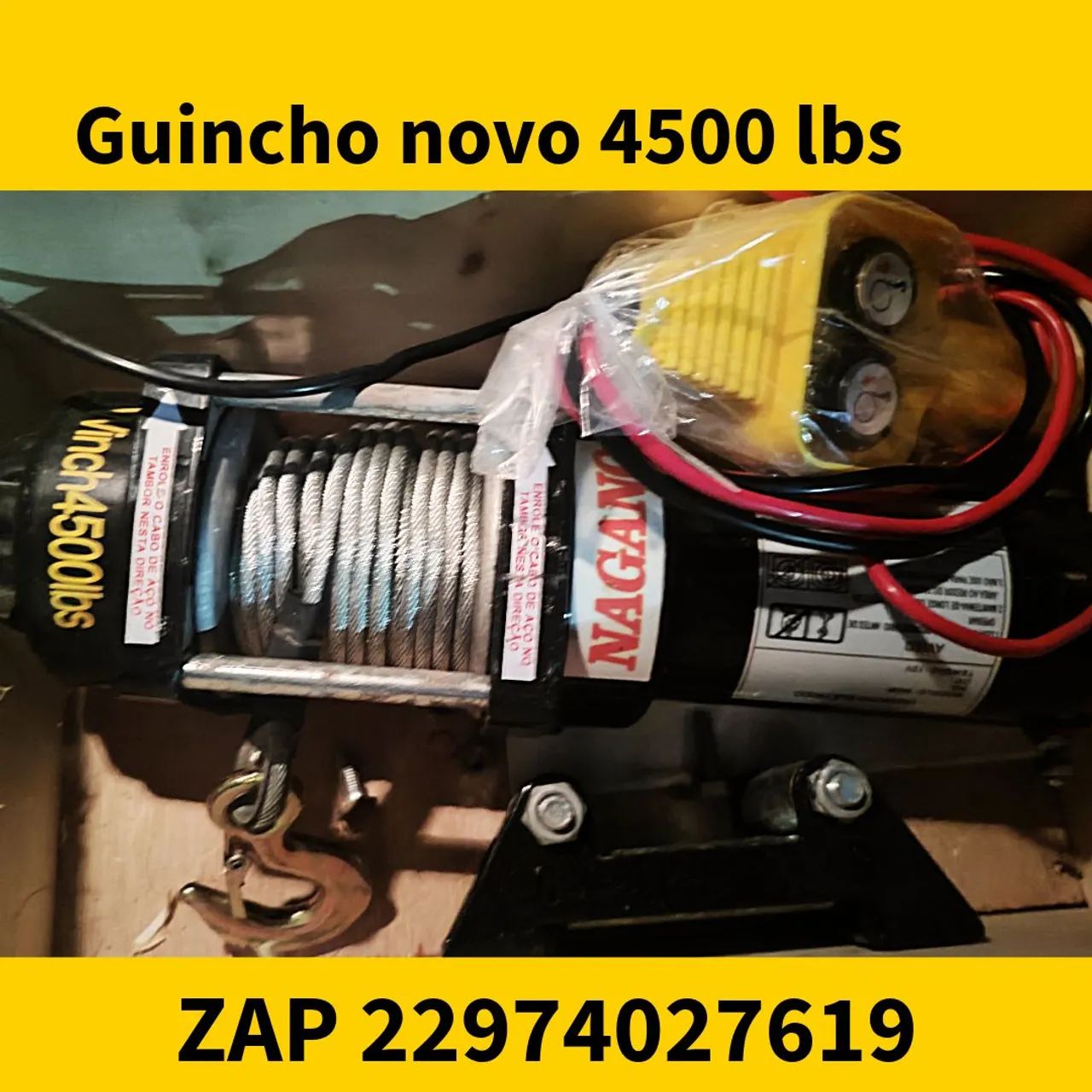 Guincho elétrico 12v 4500 lbs novo