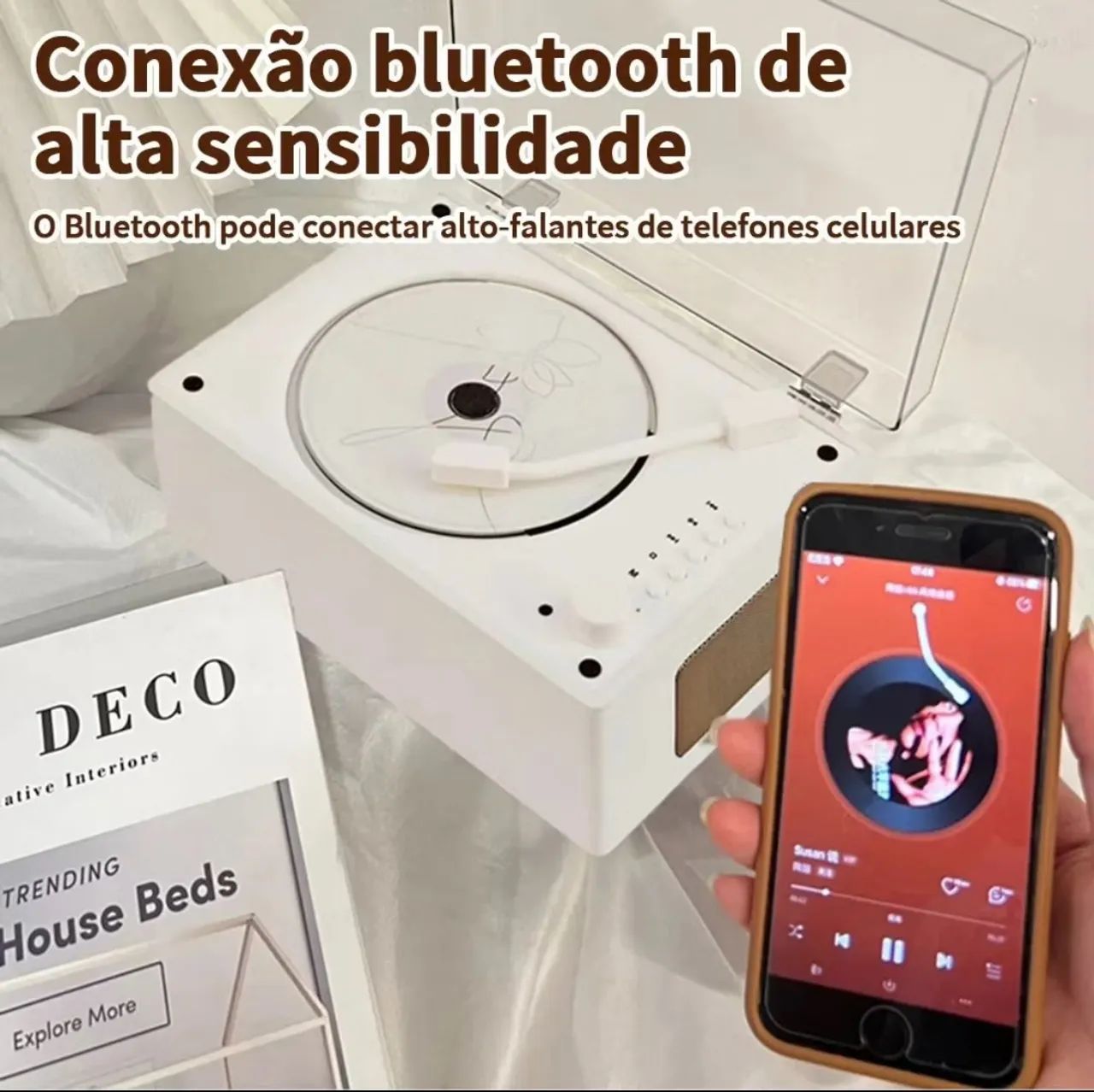 CD player toca cd retrô vitrola - Foto 3