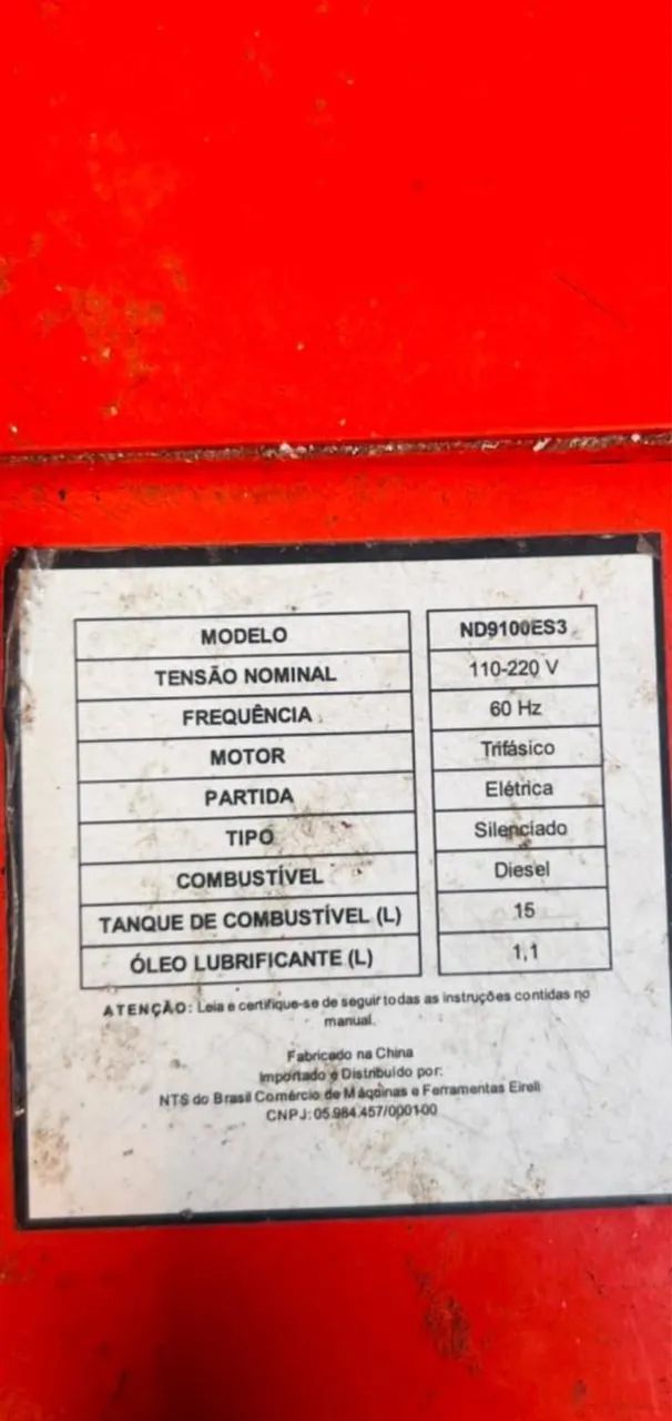 Gerador Diesel Silenciado Trifásico - ND9100ES3 - R$ 6.700 - Foto 3