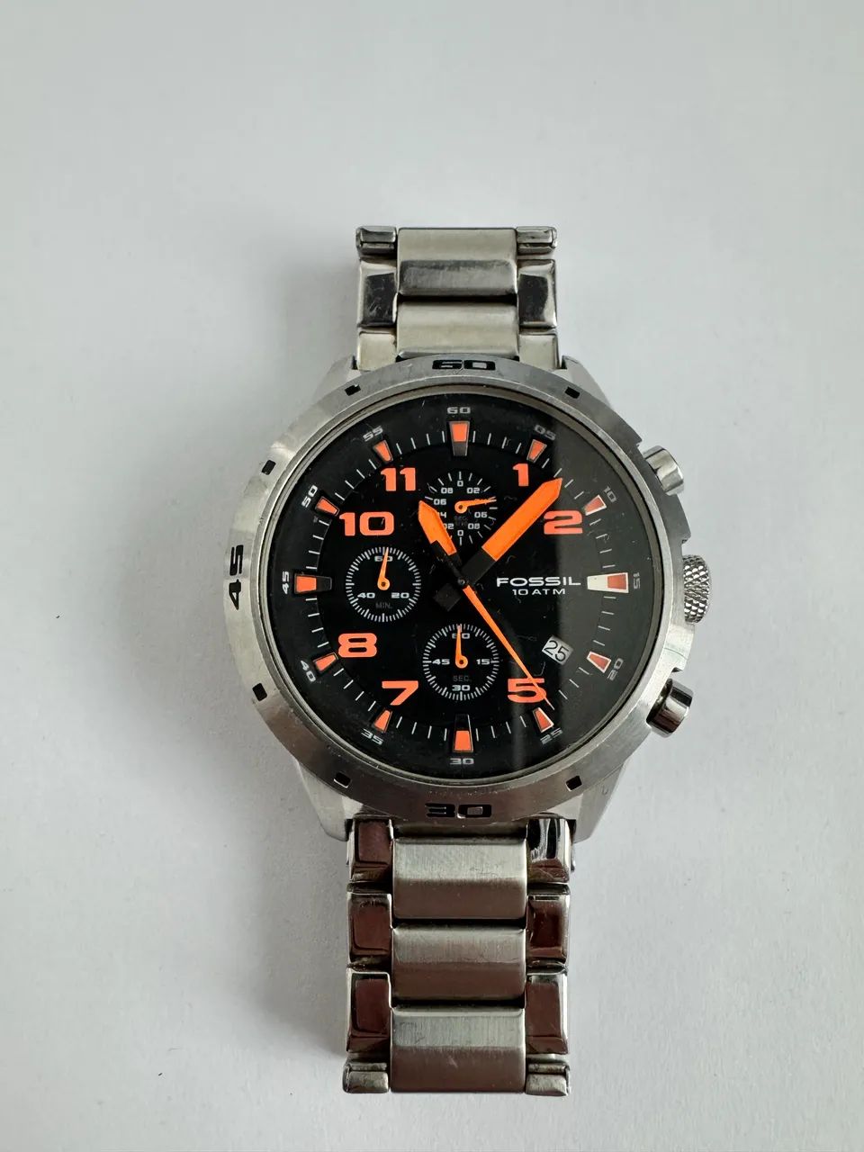 Relógio Fossil Masculino Cronógrafo Aço Inox - Original e Funcionando