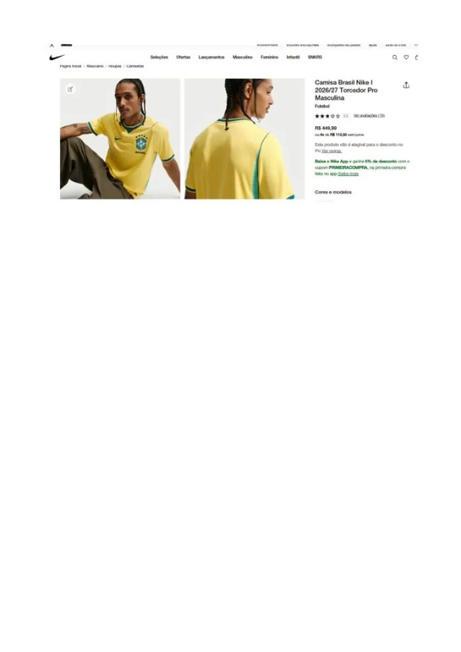 Camisa Oficial Seleção Brasileira Tipo Torcedor Tam 2XL - Foto 5