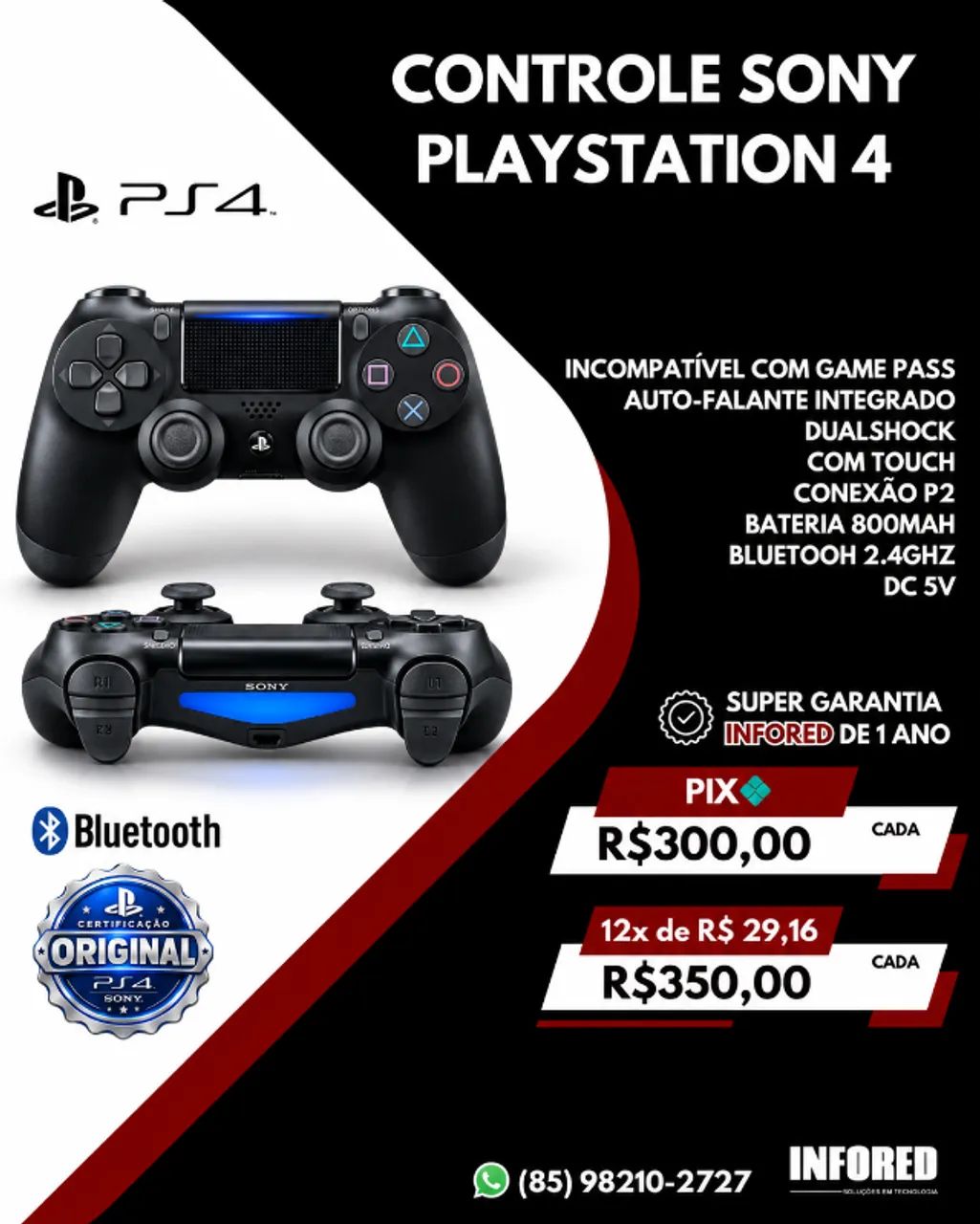 Controle Sony PlayStation 4 