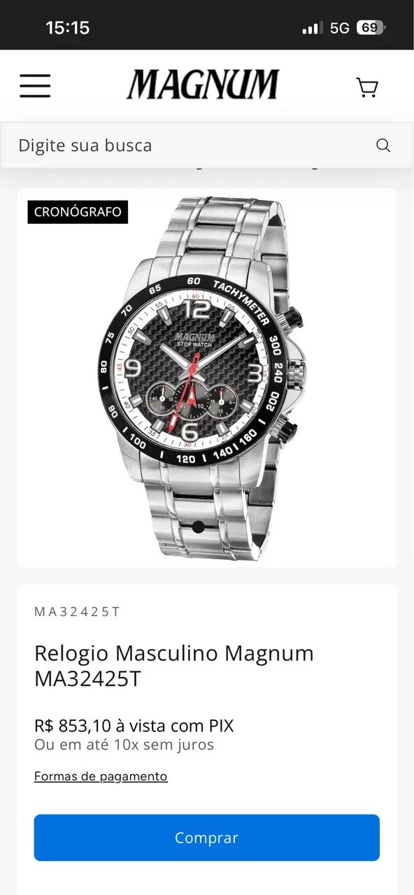 Relógio Masculino Magnum MA32425T - Foto 2
