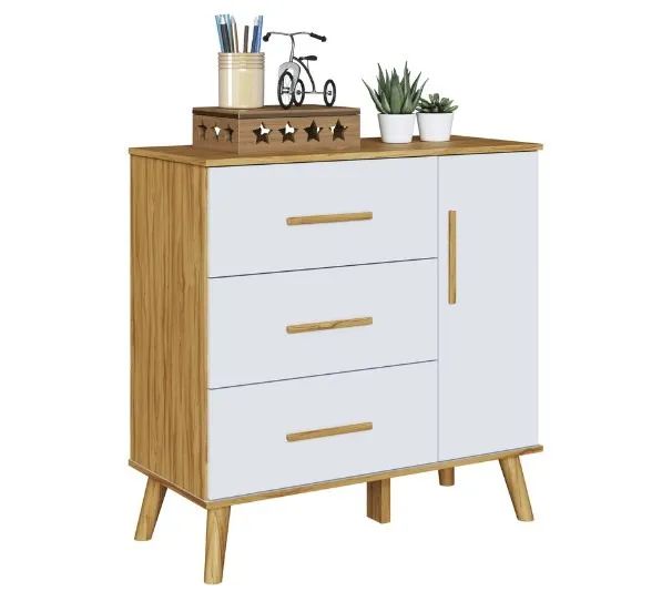 Comoda Infantil Sky 4 Gavetas e 1 Porta Lisa, 100% MDF - Praia Moveis - Foto 4