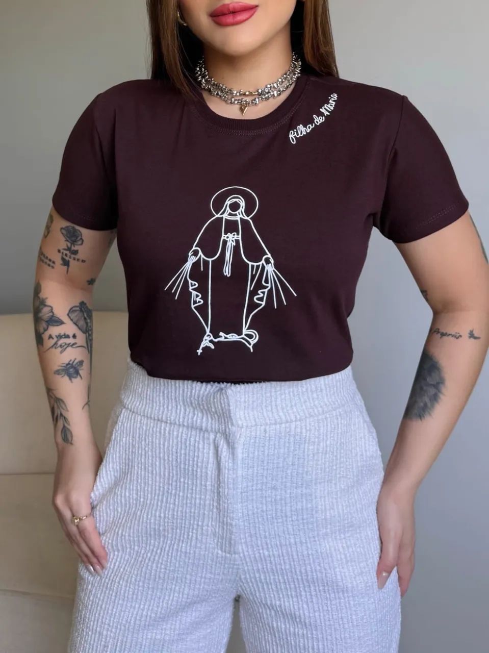 T-shirt filha de Maria algodão  - Foto 2
