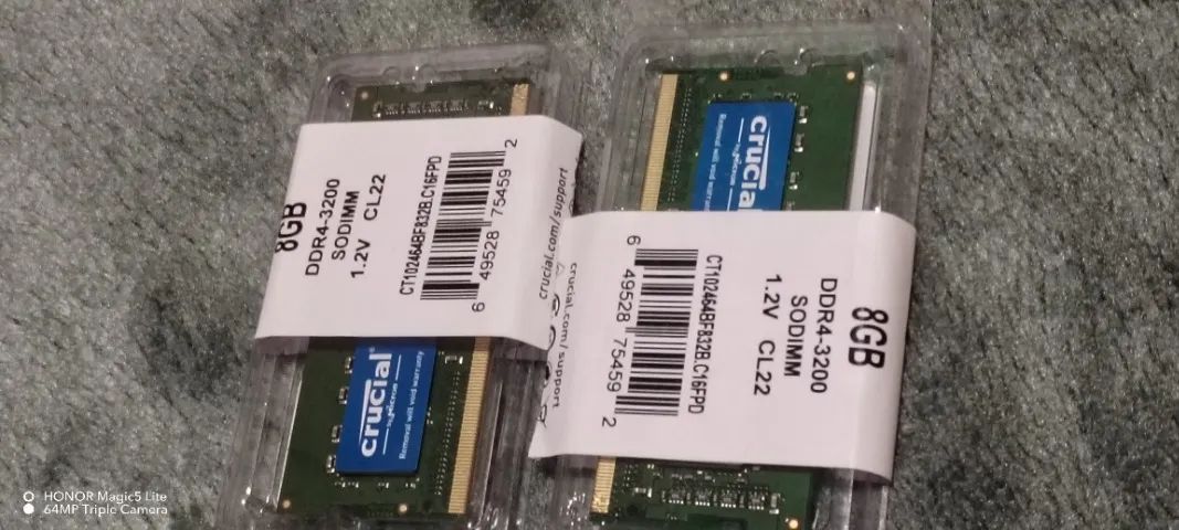 2 MEMÓRIAS DDR4 8GB (2x8) 16GB CRUCIAL CT102464BF832B 3200MHz CL22