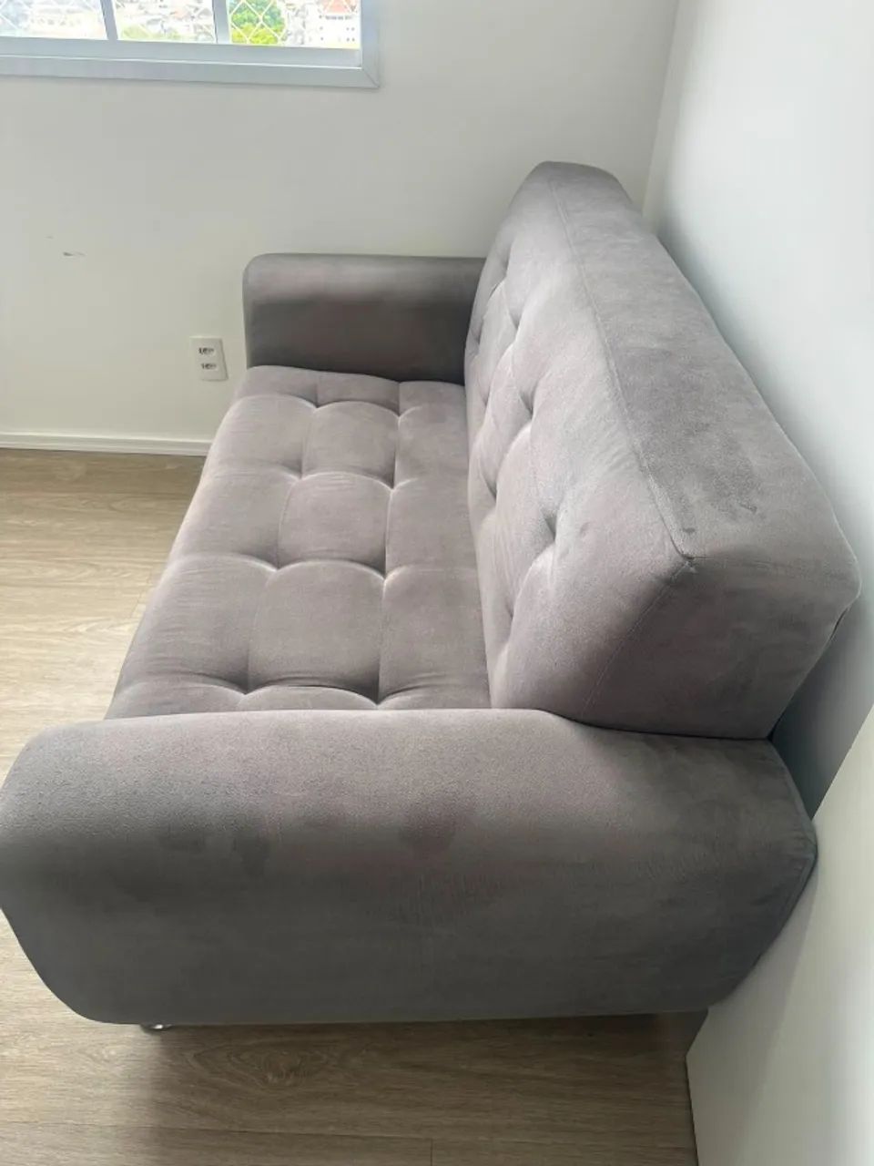 Sofá 2 Lugares Larissa Suede Cinza