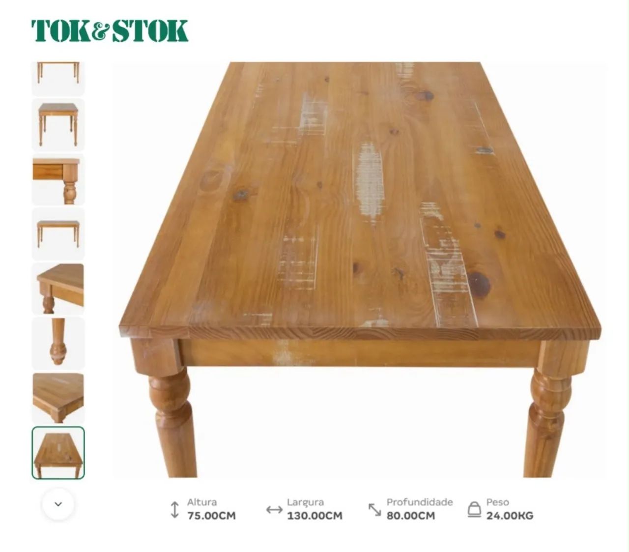 Mesa de jantar de madeira Tok&Stok - Foto 5