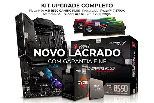 KIT GAMER R7 5700x + b550 msi + 16gb ram - Computadores e Desktops