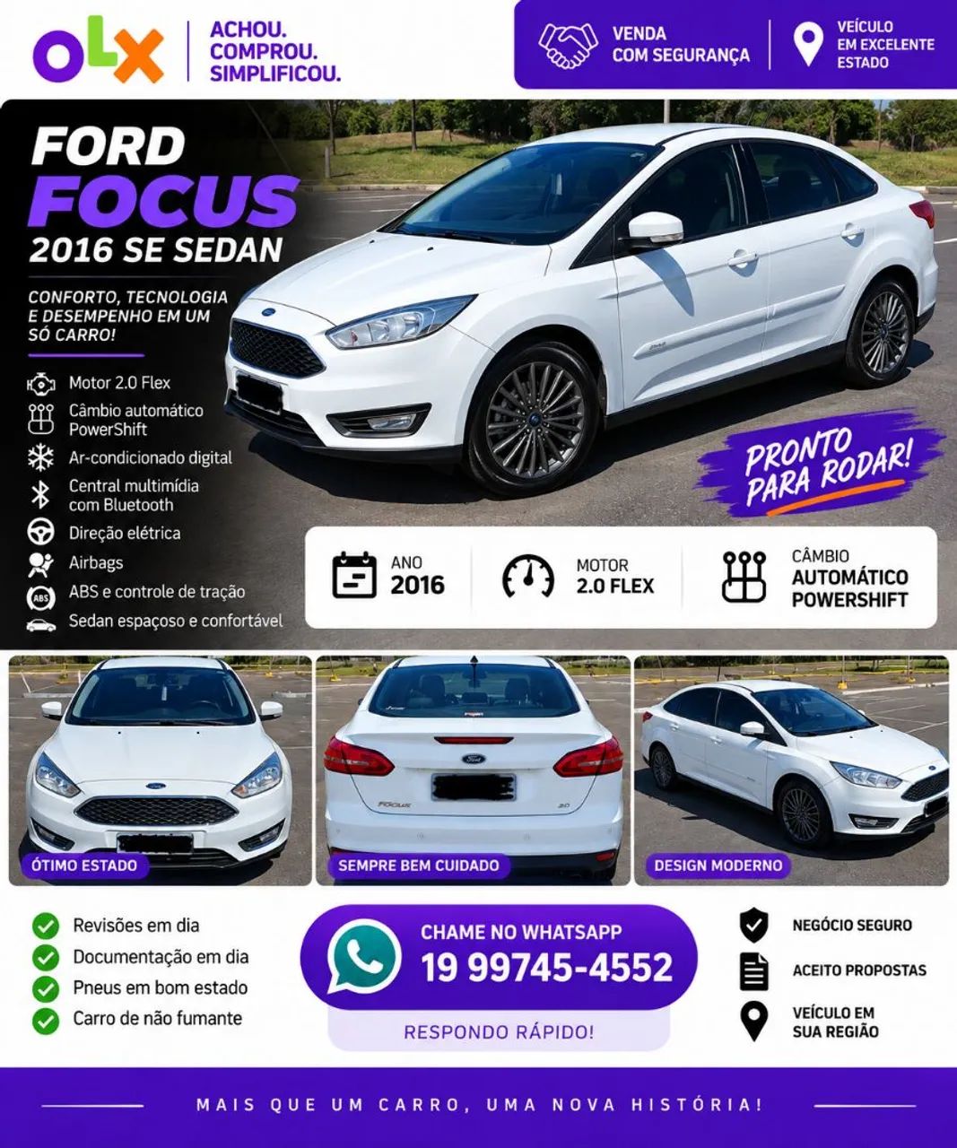 Ford Focus Fastback Se/se Plus 2.0 Flex Aut. 2016 - Foto 5