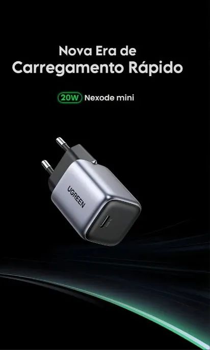 Carregador Ugreen Usb-c Gan Nexode Mini 20w Fast Charge - Foto 2
