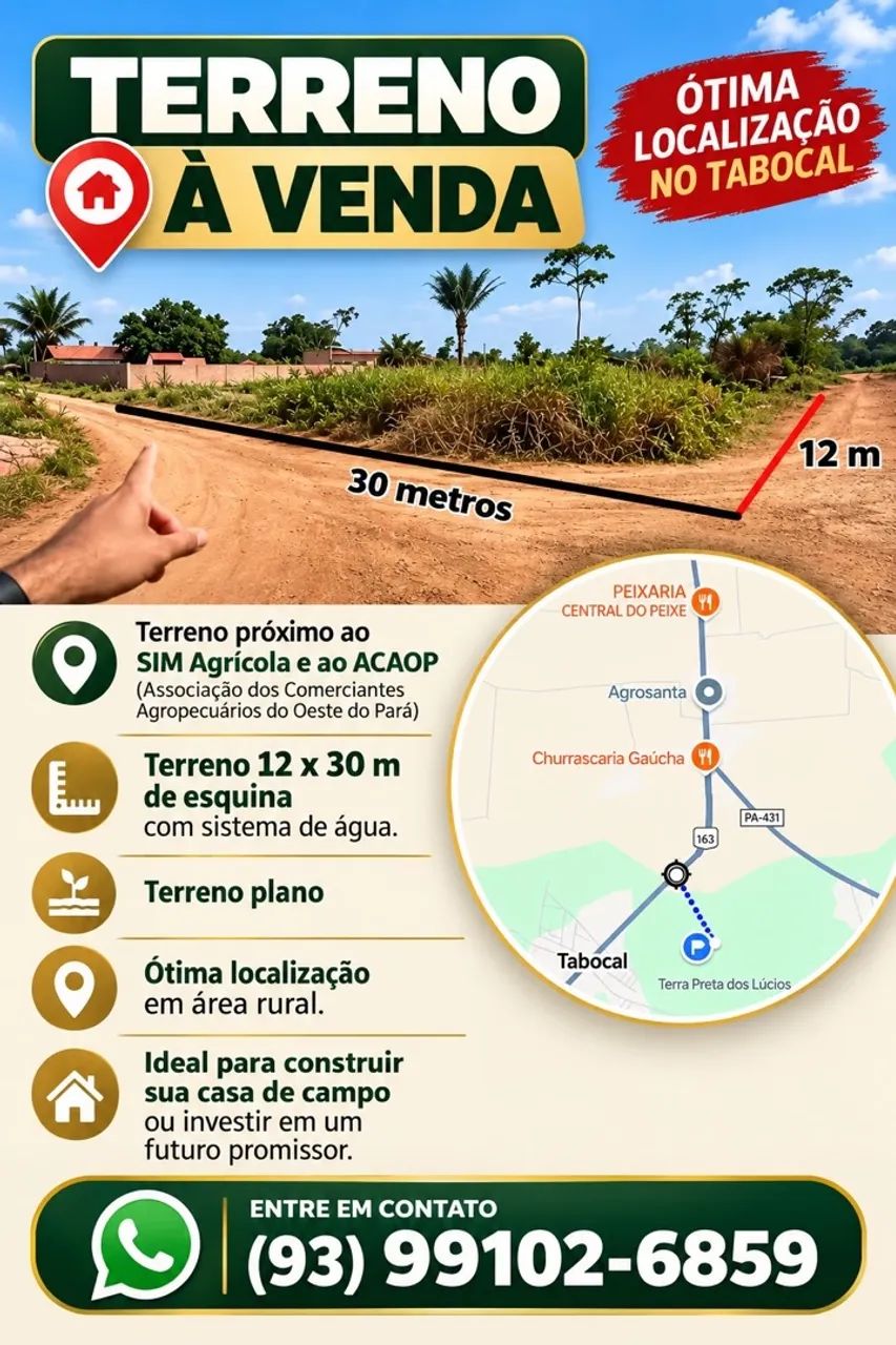 Terreno próximo ao Tabocal 