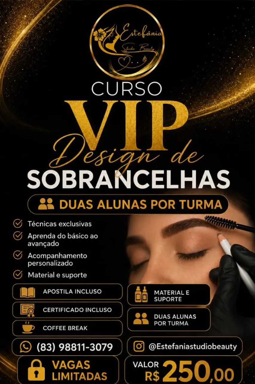 CURSO PROFISSIONALIZANTE DESIGN DE SOBRANCELHAS CAMPINA GRANDE-PB 