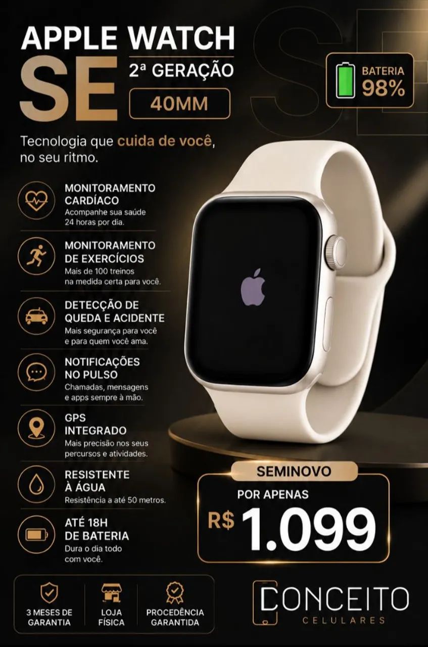 APPLE WATCH SE 2° GERAÇÃO 40MM