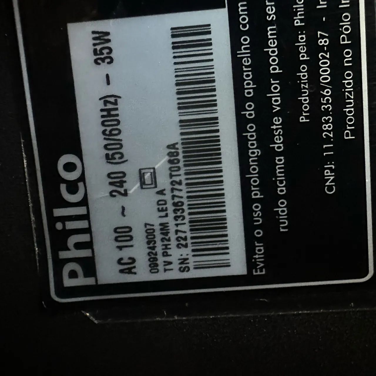 Tv Philco PH24M led A com defeito para concerto ou peças 