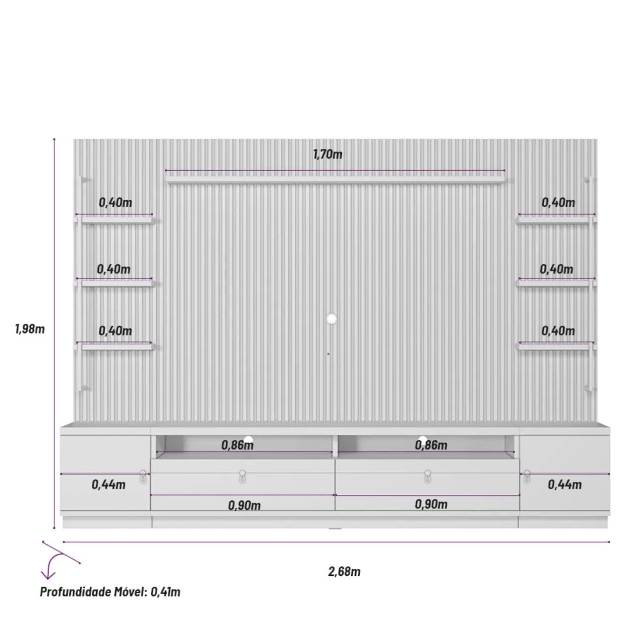 Conjunto para Sala com Painel e Módulos - Foto 3