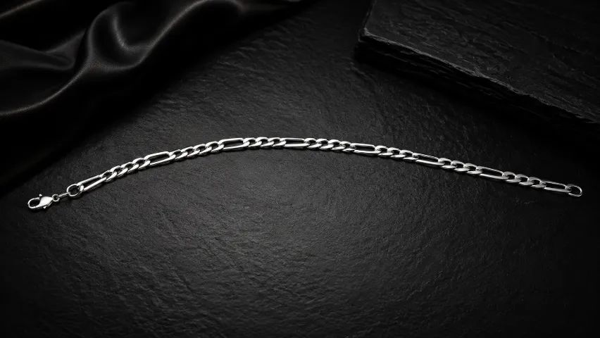 Pulseira Corrente Prata Unissex - Foto 2