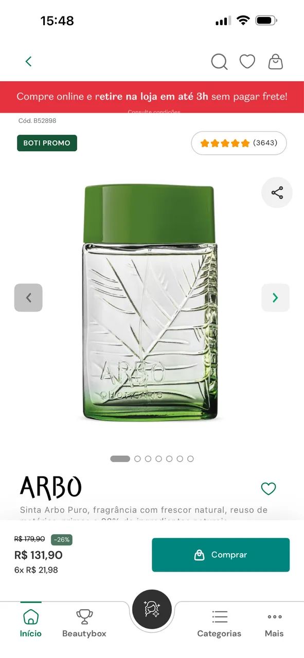 Perfume Arbo Puro boticario - Foto 2