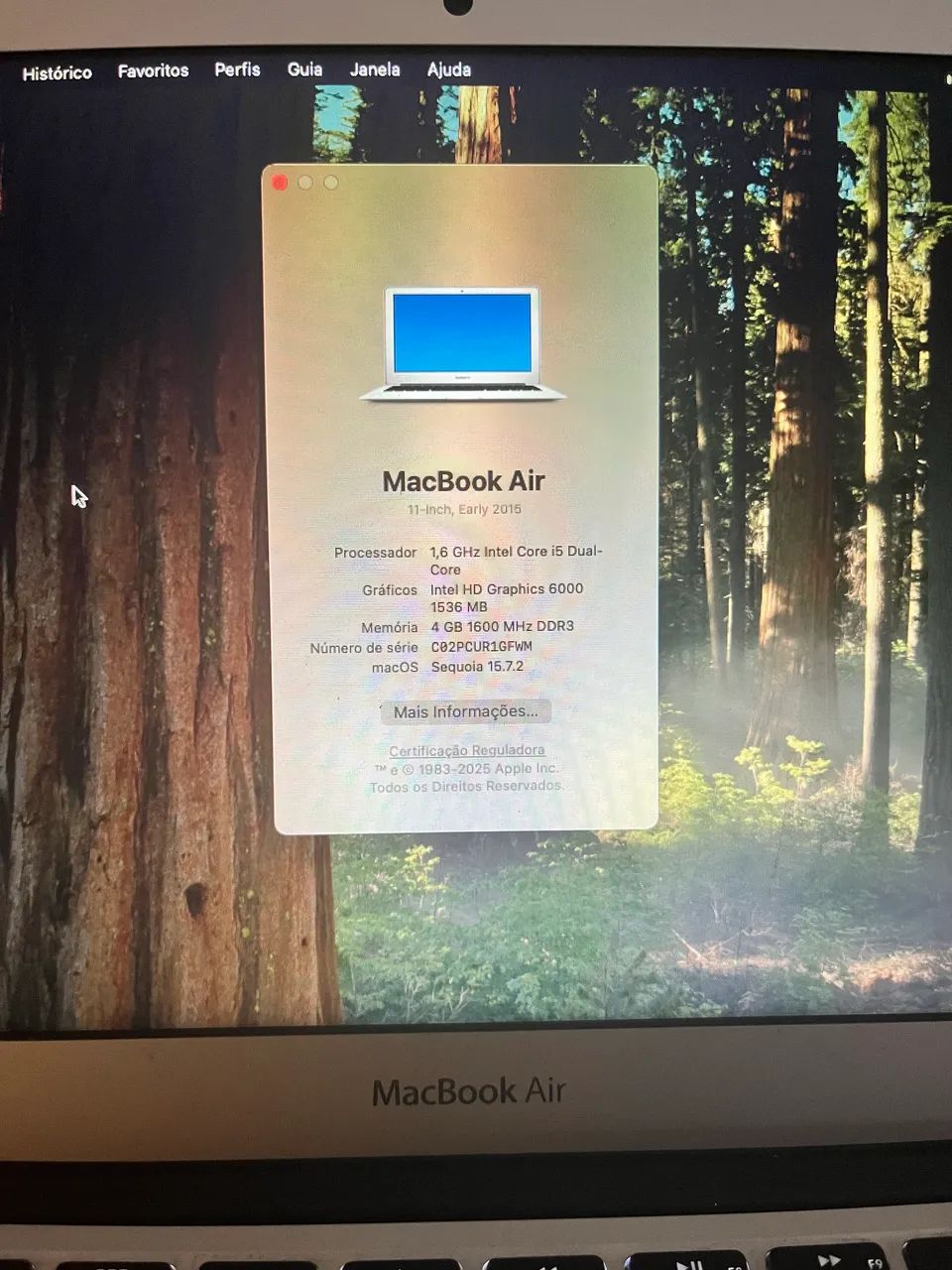 MacBook Air - Early 2015 - 11 polegadas - 128g - Notebooks