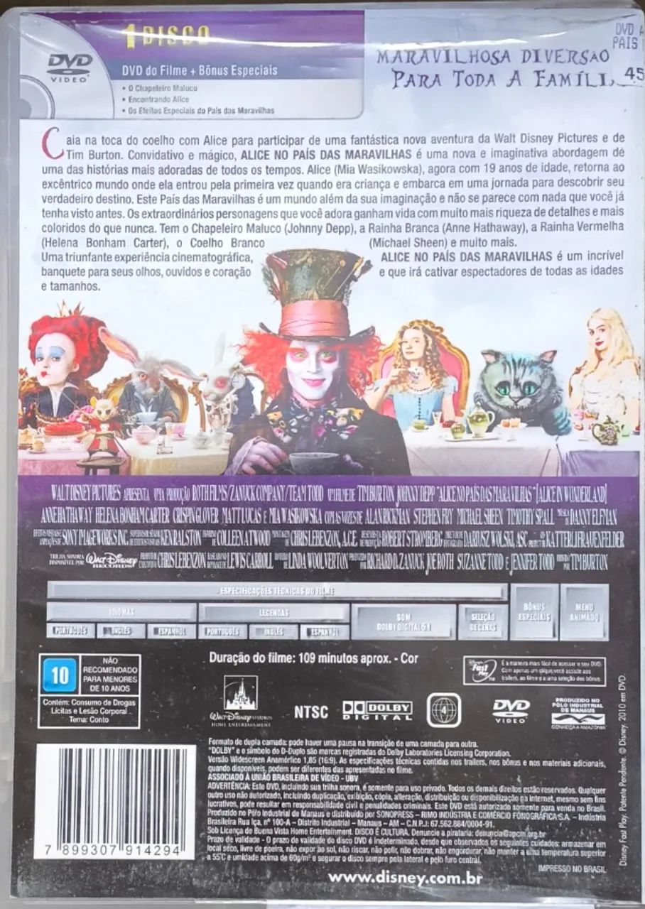 Alice no Pais das Maravilhas dvd - Foto 2