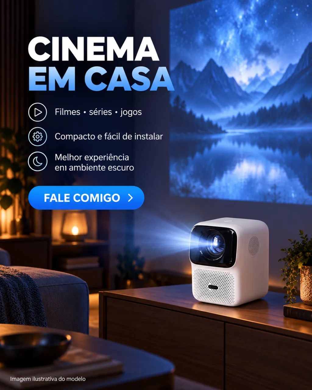 Projetor Wanbo T4 Full HD / compatível 4K - Autofoco, Wi?Fi e Bluetooth - Foto 3