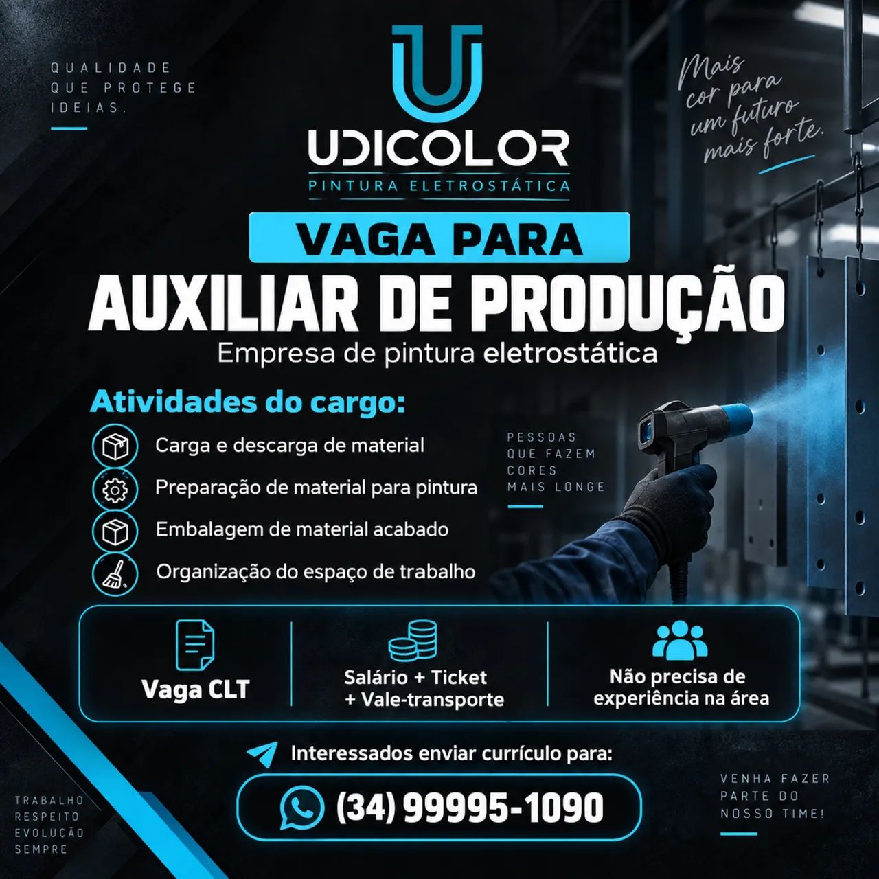 Vaga Auxiliar de produção 