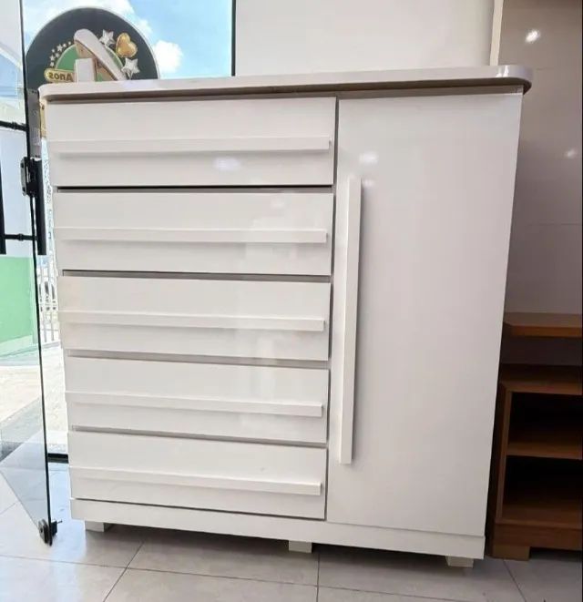 Cômoda Catena 1 Porta 5 Gavetas Bom Pastor 100% MDF  -  FAZEMOS ENTREGA